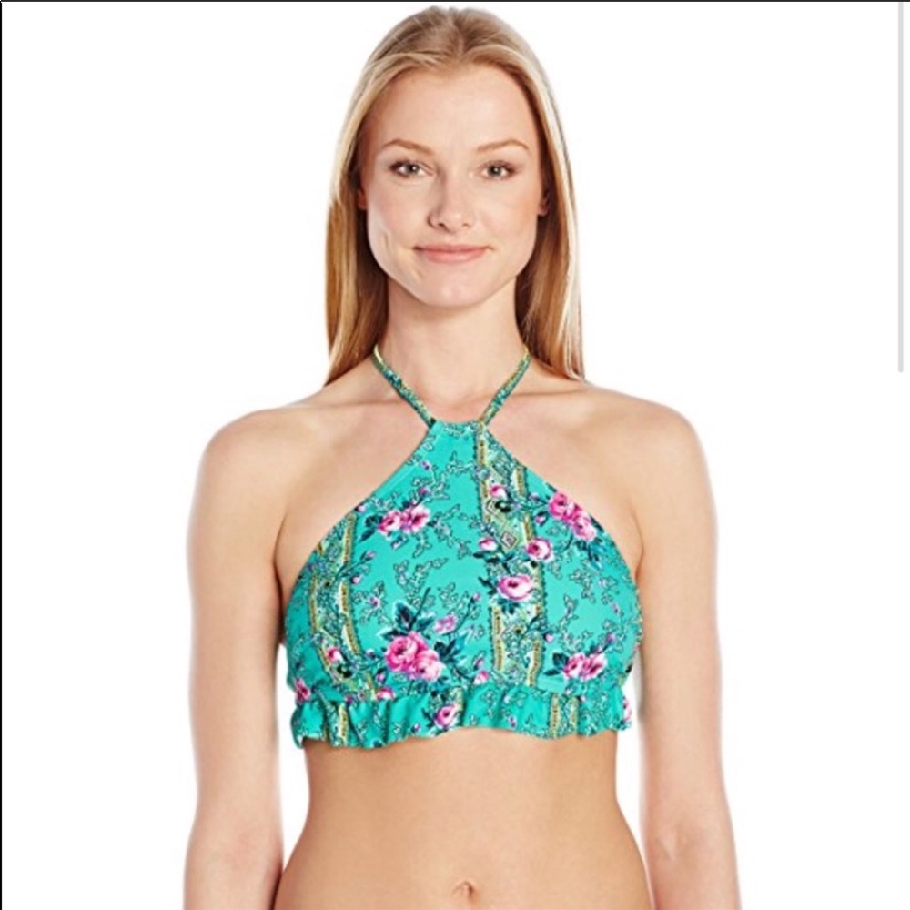 NWT Betsey Johnson Bloom Halter Top Bikini